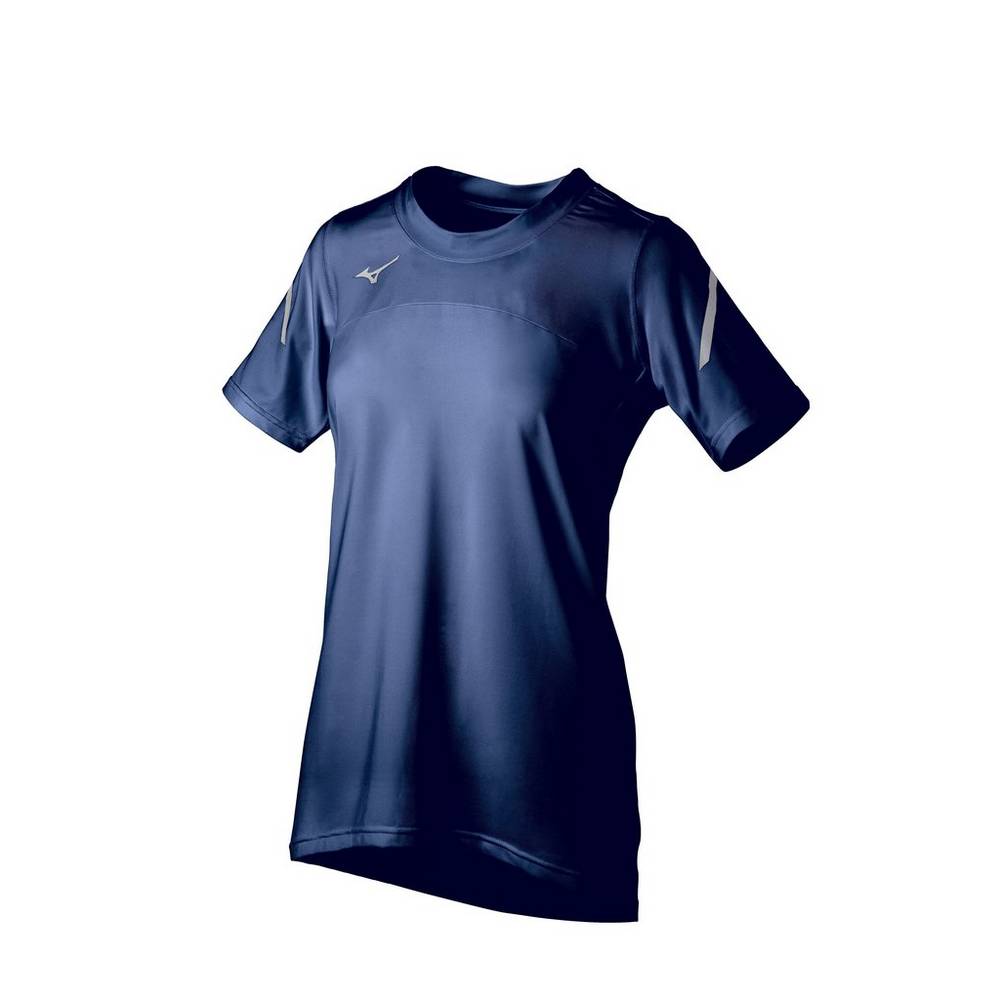 Maglia Mizuno Techno VII Short Sleeve Donna - Blu Marino - 96801-CFVB